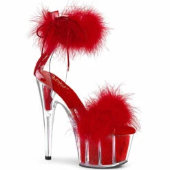 PLEASER Adore-724F, 7" Marabou Fur Ankle Cuff Platform Sandal CLEARANCE -Funky Lingerie Outlet adore 724f crrfur 88157.1647540671