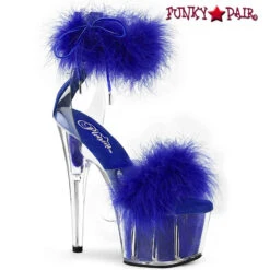PLEASER Adore-724F, 7" Marabou Fur Ankle Cuff Platform Sandal CLEARANCE -Funky Lingerie Outlet adore 724f cryblfur 49233.1681147184