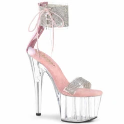 Pleaser | Adore-727RS, 7" Rhinestones Ankle Cuff And Front Strap Platform Sandal -Funky Lingerie Outlet adore 727rs cbpc 23637.1609446607