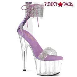 Pleaser | Adore-727RS, 7" Rhinestones Ankle Cuff And Front Strap Platform Sandal -Funky Lingerie Outlet adore 727rs clvc FP 97869.1742271580