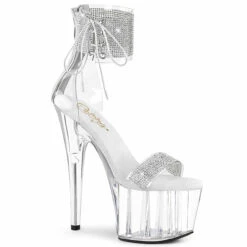 Pleaser | Adore-727RS, 7" Rhinestones Ankle Cuff And Front Strap Platform Sandal -Funky Lingerie Outlet adore 727rs csc 03913.1609446674