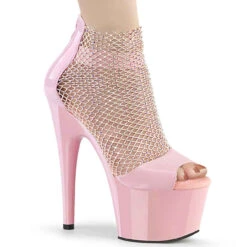 PLEASER Adore-765RM, Rhinestones Mesh Shootie Sandal CLEARANCE -Funky Lingerie Outlet adore 765rm bpptms 88033.1636435524