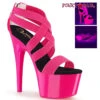 Pleaser | Adore-769UV, 7 Inch Criss Cross Strappy Sandal With Black Light Reactive -Funky Lingerie Outlet adore 769uv nhpelspt 16526.1684629442