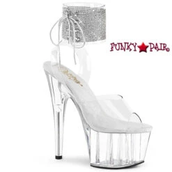 PLEASER CLEARANCE Adore-791-2RS, 7" Rhinestones Ankle Cuff Sandal -Funky Lingerie Outlet adore 791 2rs c 38186.1660718980