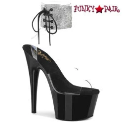 PLEASER CLEARANCE Adore-791-2RS, 7" Rhinestones Ankle Cuff Sandal -Funky Lingerie Outlet adore 791 2rs cb 96843.1660718980