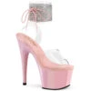PLEASER ADORE-791-2RSP, 7" Pink Platform With Rhinestones Cuff Sandal CLEARANCE -Funky Lingerie Outlet adore 791 2rs cbp 92635.1681671495