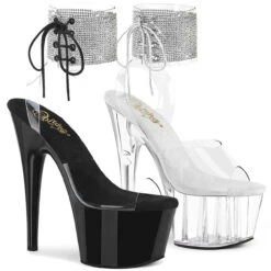 PLEASER CLEARANCE Adore-791-2RS, 7" Rhinestones Ankle Cuff Sandal