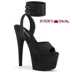 Pleaser | Adore-791FS, 7 Inch Stripper Suede Ankle Cuff Sandal -Funky Lingerie Outlet adore 791fs bfs 71045.1682531789
