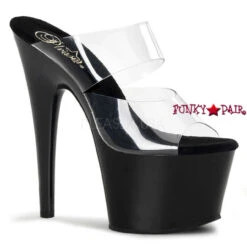 PLEASER ADORE-702 7 Inch Stiletto Heel Two-Band Slide -Funky Lingerie Outlet adore 702 cb 04573.1536379120