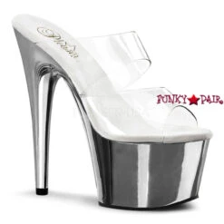 PLEASER ADORE-702 7 Inch Stiletto Heel Two-Band Slide -Funky Lingerie Outlet adore 702 csch 28837.1536379127