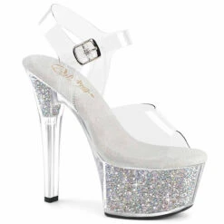 ASPIRE-608RSI, 6" Platform Sandal With AB Rhinestones Insert By Pleaser