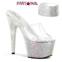 PLEASER Bejeweled-712RS, 7 Inch Ankle Cuff Rhinestones Platform Shoes CLEARANCE -Funky Lingerie Outlet bejeweled 712rs c 50013.1695099623