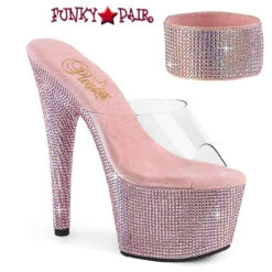 PLEASER Bejeweled-712RS, 7 Inch Ankle Cuff Rhinestones Platform Shoes CLEARANCE -Funky Lingerie Outlet bejeweled 712rs cbprs 69428.1689238938