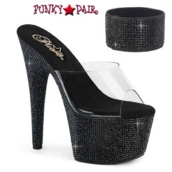 PLEASER Bejeweled-712RS, 7 Inch Ankle Cuff Rhinestones Platform Shoes CLEARANCE -Funky Lingerie Outlet bejeweled 712rs cbrs 63536.1689238950
