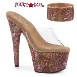 PLEASER Bejeweled-712RS, 7 Inch Ankle Cuff Rhinestones Platform Shoes CLEARANCE -Funky Lingerie Outlet bejeweled 712rs cbzrs 97301.1695099656