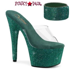 PLEASER Bejeweled-712RS, 7 Inch Ankle Cuff Rhinestones Platform Shoes CLEARANCE -Funky Lingerie Outlet bejeweled 712rs cgnrs 47246.1707521738