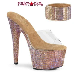 PLEASER Bejeweled-712RS, 7 Inch Ankle Cuff Rhinestones Platform Shoes CLEARANCE -Funky Lingerie Outlet bejeweled 712rs crogldrs 11080.1615566593
