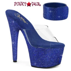 PLEASER Bejeweled-712RS, 7 Inch Ankle Cuff Rhinestones Platform Shoes CLEARANCE -Funky Lingerie Outlet bejeweled 712rs cryblrs 04510.1695099674