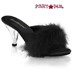 BELLE-301F, 3" Lingerie Marabou Slipper -Funky Lingerie Outlet belle 301f b 99829.1591806228