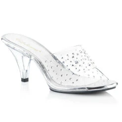 Belle-301RS, 3" Clear Slide With Rhinestones
