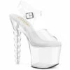 PLEASER Bliss-708, 7" Stacked Bead Heel Platform Ankle Strap Sandal -Funky Lingerie Outlet bliss 708 c 28262.1748406280