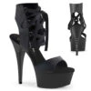 PLEASER CAPTIVA-600-14, 6 Inch Heel Lace-up Sandal With Rhinestones On Heel -Funky Lingerie Outlet captiva 600 14 bpu 06965.1733413202