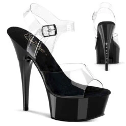 Pleaser | CAPTIVA-608, 6 Inch Clear Ankle Strap Sandal
