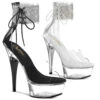 PLEASER CAPTIVA-624RS, 6 Inch Heel With Rhinestones Ankle Cuffs Sandal -Funky Lingerie Outlet captiva 624rs 76488.1733892795