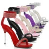 CHIC-40, 4.5" Evening Shoes With Rhinestone Ankle Cuff Slide -Funky Lingerie Outlet chic 40 82772.1734504816