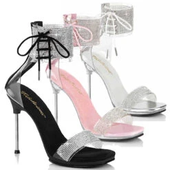 CHIC-47, 4.5" Rhinestones Ankle Cuff Sandal