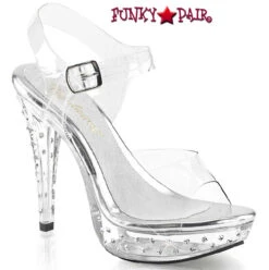 Cocktail-508SDT, 5" Clear Sandal With Rhinestones Studded Platform -Funky Lingerie Outlet cocktail 508sdt c fp 71075.1594911220