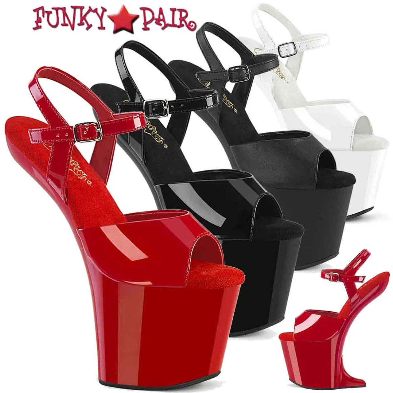 PLEASER CRAZE-809 8" Heelless Platform Ankle Strap Sandals Clearance 4 PLEASER CRAZE-809 8" Heelless Platform Ankle Strap Sandals Clearance - Image 2