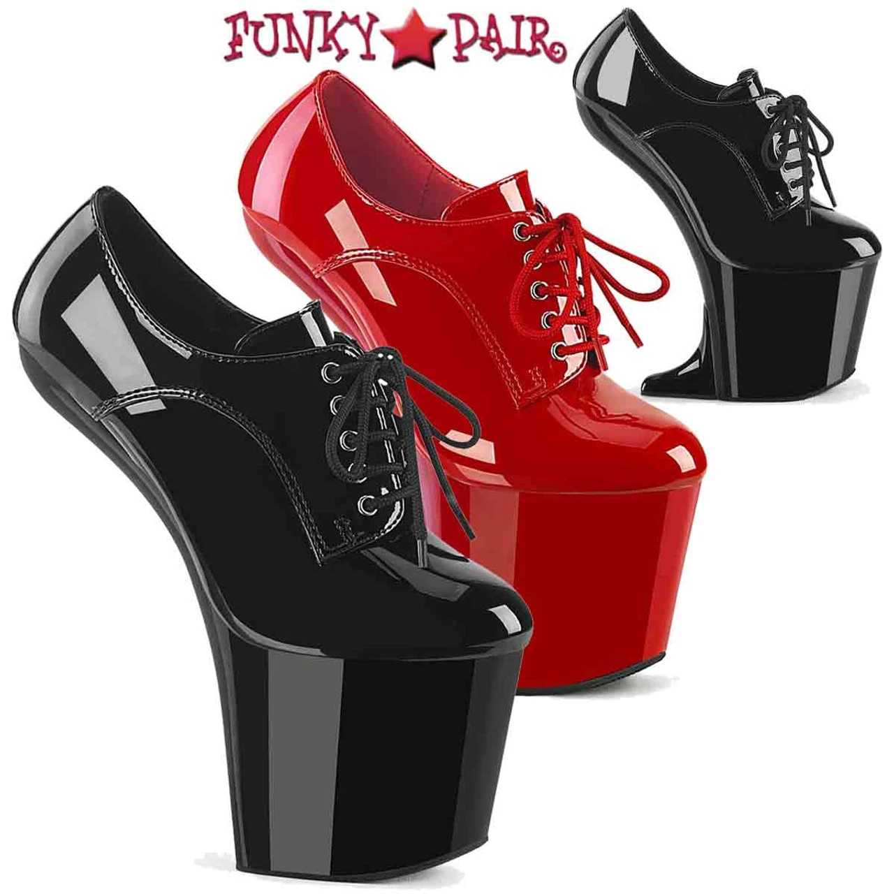 PLEASER CRAZE-860, 8" Heelless Oxford Platform Shoes CLEARANCE 4 PLEASER CRAZE-860, 8" Heelless Oxford Platform Shoes CLEARANCE - Image 2