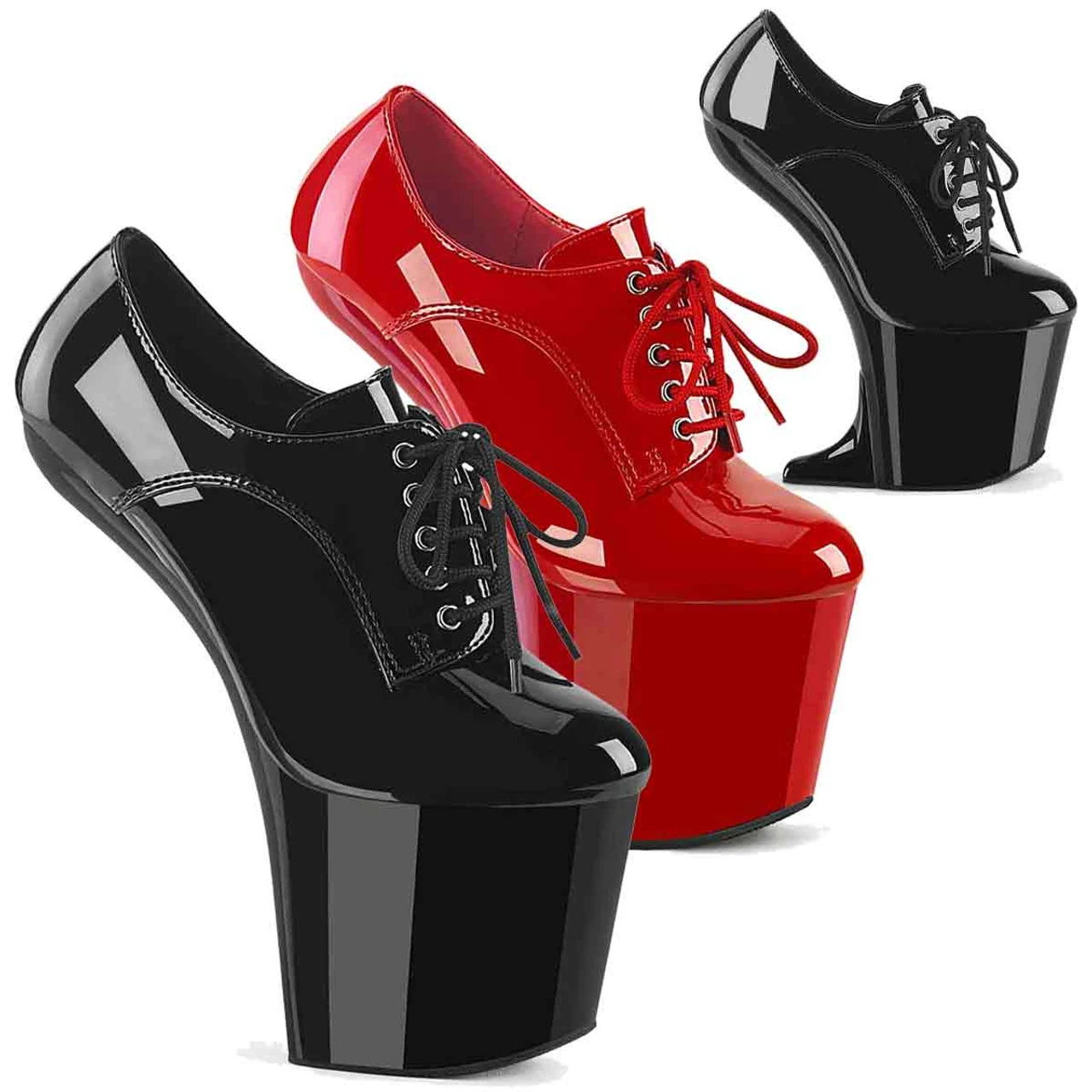 PLEASER CRAZE-860, 8" Heelless Oxford Platform Shoes CLEARANCE 3 PLEASER CRAZE-860, 8" Heelless Oxford Platform Shoes CLEARANCE