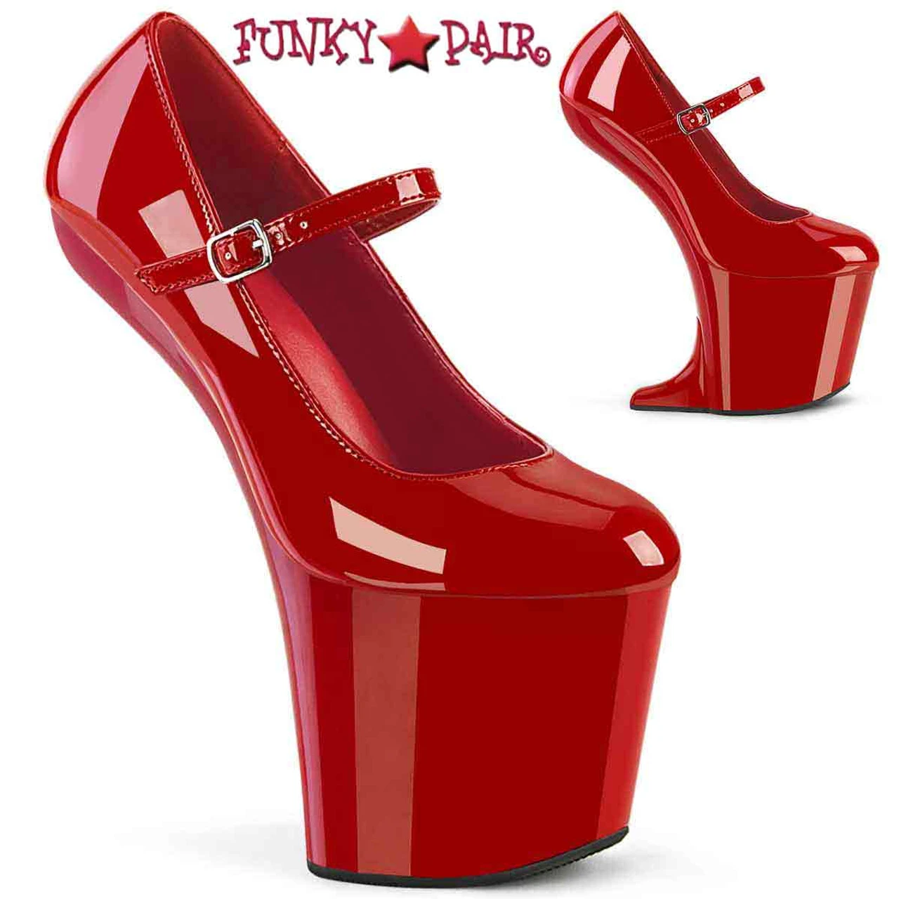 PLEASER CRAZE-880, 8" Heelless Pumps Mary Jane Platform CLEARANCE 6 PLEASER CRAZE-880, 8" Heelless Pumps Mary Jane Platform CLEARANCE - Image 4