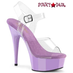 PLEASER DELIGHT-608 6" Platform Ankle Strap Peep Toe Sandal -Funky Lingerie Outlet delight 608 clv FP 03092.1734505789