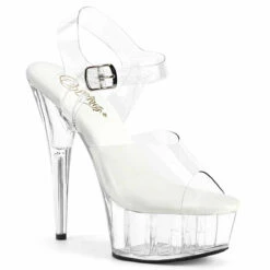 PLEASER DELIGHT-608VL, 6 Inch Heel Ankle Strap Platform Sandal