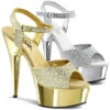 Pleaser | Delight-609G, 6 Inch Glitter Ankle Strap With Chrome Platform 2 Pleaser | Delight-609G, 6 Inch Glitter Ankle Strap With Chrome Platform -Funky Lingerie Outlet delight 609g 87254.1595107039