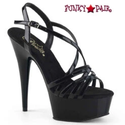 Pleaser | Delight-613, 6 Inch Stiletto Criss Cross Strappy Sandal -Funky Lingerie Outlet delight 613 b 58223.1683159347