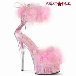 Pleaser | DELIGHT-624F, 6" Marabou Ankle Cuff Sandal Clearance -Funky Lingerie Outlet delight 624f cbpfur 05541.1681713728