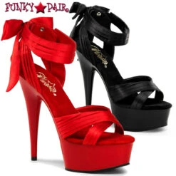 Pleaser | Delight-668, 6 Inch Stiletto Heel Criss-Cross Pleated Straps -Funky Lingerie Outlet delight 668 FP 26336.1659667550
