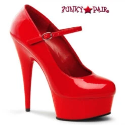 Pleaser | DELIGHT-687, 6 Inch Platform Mary Jane Pump With Strap -Funky Lingerie Outlet delight 687 r 00453.1612333217