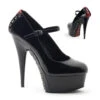 Pleaser Delight-687FH, 6 Inch Fetish Mary Jane Pump With Corset Style