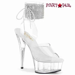 PLEASER DELIGHT-691-2RS, 6" Rhinestone Cuff Platform Sandal CLEARANCE -Funky Lingerie Outlet delight 691 2rs c 77464.1681674089