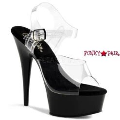 PLEASER DELIGHT-608 6" Platform Ankle Strap Peep Toe Sandal -Funky Lingerie Outlet delight 608 cb 40448.1633026675