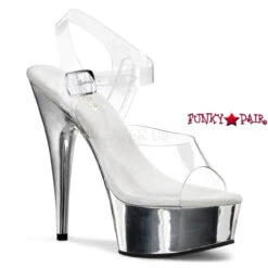 PLEASER DELIGHT-608 6" Platform Ankle Strap Peep Toe Sandal -Funky Lingerie Outlet delight 608 csch 47305.1633026675