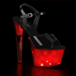 Pleaser | Discolite-709, Lite Up Ankle Strap Sandal -Funky Lingerie Outlet discolite 709 bwglow 84356.1587920368