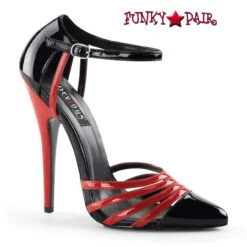 Domina-412, 6" Strappy Two Tone D'Orsay Heel -Funky Lingerie Outlet domina 412 br 48135.1683132963