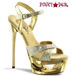 Pleaser | Eclipse-619G, 5.5 Inch Stiletto Heel Platform Glitter Sandal -Funky Lingerie Outlet eclipse 619g g 02904.1683170745
