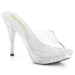 Elegant-401, 4.5" Clear Strap With Rhinestones Platform -Funky Lingerie Outlet elegant 401 c 66721.1689240631